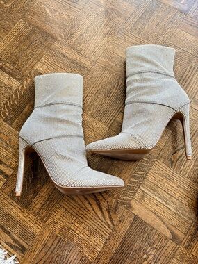 Steve Madden Crystal-Embellished Pointed Toe Ankle Booties